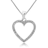 Vir Jewels 1/6 Cttw Diamond Heart Pendant Necklace 14k White Gold With 18 Inch Chain In Silver