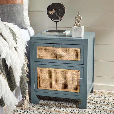 Safavieh Dave 1 Drawer 1 Door Nightstand In Blue