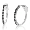 Vir Jewels 1/2 Cttw Black Diamond Hoop Earrings .925 Sterling Silver Prong Set 3/4 Inch In Black