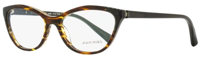 Alain Mikli Women's Cateye Eyeglasses A03067 002 Pointille Black Havana 54mm