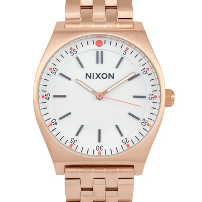 Nixon Crew 39mm All Rose Gold/cream Stainless Steel Watch A1186-2761 In Gold Tone / Rose / Rose Gold Tone / Silver