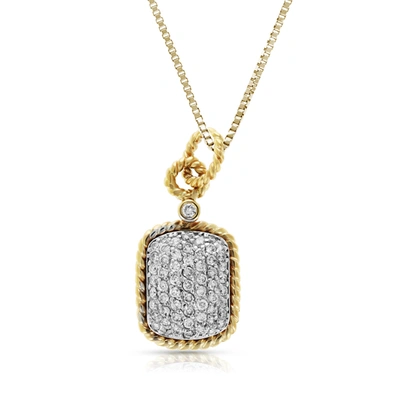 Vir Jewels 1/2 Cttw Emerald Shape Diamond Composite Pendant Necklace 14k Yellow Gold Cable In Silver