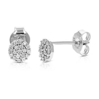 Vir Jewels 1/5 Cttw Round Lab Grown Diamond Stud Earrings In .925 Sterling Silver With Prong Settings