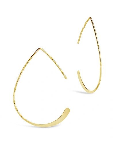 Sterling Forever Teardrop Threader Earrings In Gold