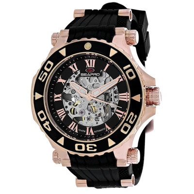 Seapro Men's Seaway Black Dial Watch In Black / Gold Tone / Rose / Rose Gold Tone