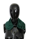 Dolce & Gabbana Green Fur Shoulder Collar Wrap Lambskin Scarf In Green