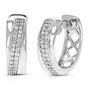 Vir Jewels 1/4 Cttw Round Lab Grown Diamond Hoop Earrings In .925 Sterling Silver Prong Set 2/5 Inch In Silver
