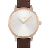 NIXON KENSINGTON LEATHER 37MM ROSE GOLD TONE STAINLESS STEEL WATCH A108 2632