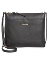 CALVIN KLEIN LILY PEBBLE LEATHER CROSSBODY