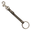 Dolce & Gabbana Gray Textured Leather Silver Metal Hook Keychain In White