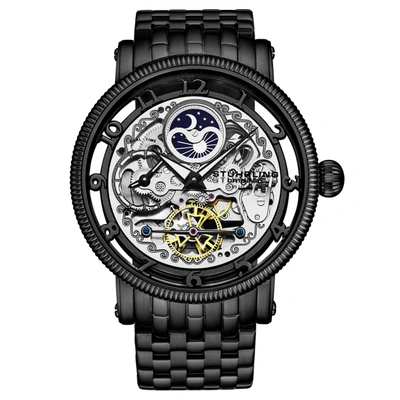 Stuhrling Original Special Reserve 3922 And 3923 Automatic 48mm Skeleton In Black