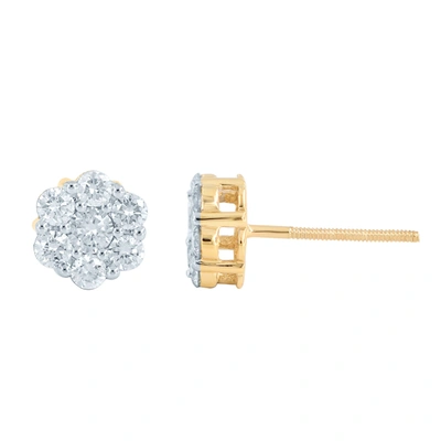Monary 14k Yellow Gold Earrings With 1.02 Ct. Diamonds In Silver