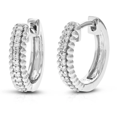 VIR JEWELS 1/10 CTTW ROUND CUT LAB GROWN DIAMOND HOOP EARRINGS IN .925 STERLING SILVER PRONG SET 1/2 INCH