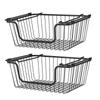 OCEANSTAR Oceanstar Stackable Metal Wire Storage Basket Set for Pantry, Countertop, Kitchen or Bathroom – Blac