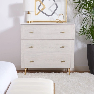 Safavieh Genevieve Cream 3-drawer Dresser