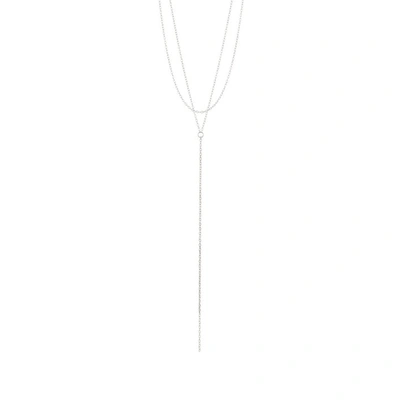 Adornia Layered Lariat Necklace In White