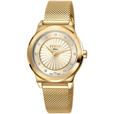 Ferre Milano Women's Gold Dial Watch In Beige