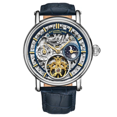 Stuhrling Original Automatic 43mm Skeleton In Blue