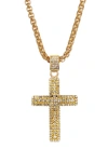 STEPHEN OLIVER 18K GOLD EMBELLISHED CZ CROSS NECKLACE