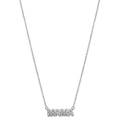 Adornia Swarovski Crystal Mama Necklace In Silver-tone