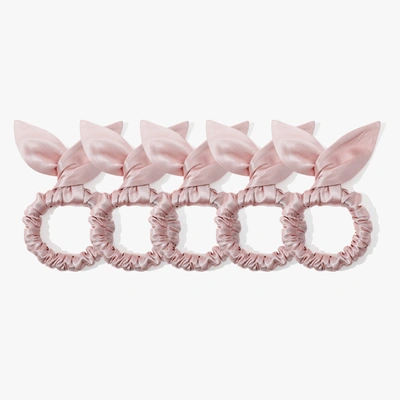 Lilysilk Pure Silk Hairband With Rabbit Ear 5pcs In Pink