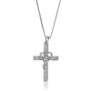 Vir Jewels 1/10 Cttw Lab Grown Diamond Cross Heart Pendant Necklace .925 Sterling Silver 2/3 Inch With 18 Inch In Silver