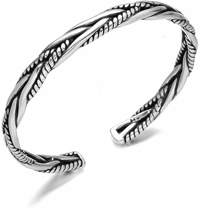 Stephen Oliver Silver Textured Cuff Bangle