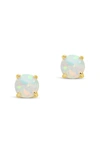 STERLING FOREVER STERLING SILVER 6MM OPAL STUDS