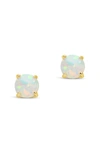 Sterling Forever Sterling Silver Lab Created Opal Stud Earrings In White