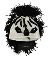 Dolce & Gabbana Black White Knitted Cashmere Animal Design Hat In Black