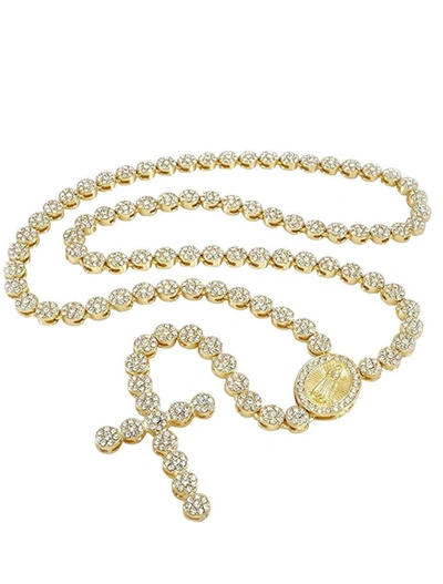 Stephen Oliver 18k Plated Cz Rosary Necklace In Gold