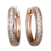 Non Branded ~.50ct Small 14k Rose Gold Diamond Hoop Earrings In Gold