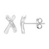 Ballstudz Sterling Silver X Shaped Stud Earrings