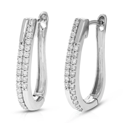 Vir Jewels 1/3 Cttw Round Lab Grown Diamond Hoop Earrings In .925 Sterling Silver Prong Set 3/4 Inch