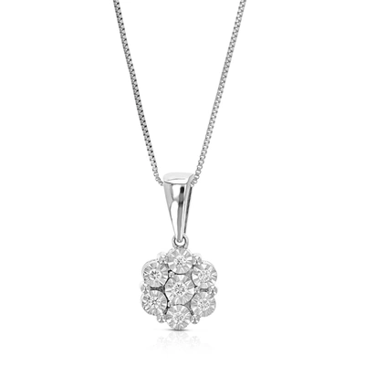 Vir Jewels 1/8 Cttw Lab Grown Diamond Pendant Necklace .925 Sterling Silver 1/3 Inch With 18 Inch Chain