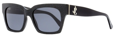 Jimmy Choo Women's Rectangular Sunglasses Jo/s Dxfir Black Glitter/black 52mm