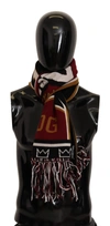 Dolce & Gabbana Multicolor Wool Knit Dg King Shawl Wrap Scarf In Multi