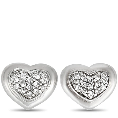 Scott Kay Sterling Silver Center 0.15ct Diamond Heart Stud Earrings E1058spadm In Multi-color