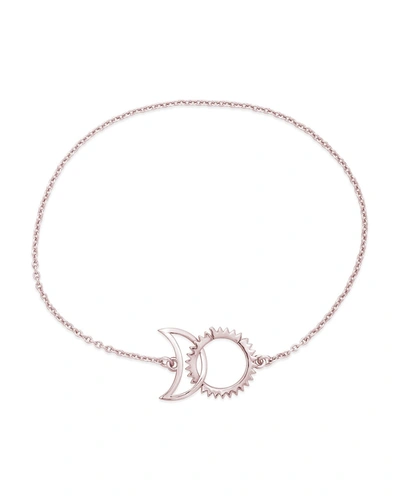 Sterling Forever Interlocking Sun And Moon Bracelet In Pink
