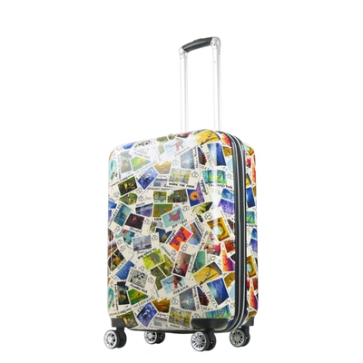 Ful Disney  Disney 100 Years Stamps Acrylonitrile Butadiene Styrene Hard-sided Spinner 30" Luggage In Multi