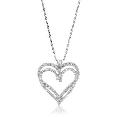 Vir Jewels 1/10 Cttw Lab Grown Diamond Heart Pendant Necklace .925 Sterling Silver For Women 3/4 Inch With 18 I