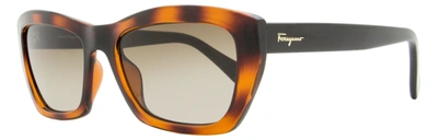 Ferragamo Salvatore  Rectangular Sf958s Sunglasses Woman Sunglasses Black Size 55 Plastic