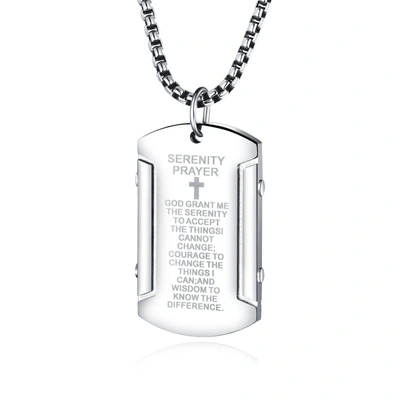 Stephen Oliver Silver Engraved Tag Necklace