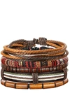 Stephen Oliver Multi Leather Woven Bracelet Set