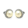 Adornia Freshwater Pearl Halo Earrings In White