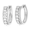 Vir Jewels 1 Cttw 62 Stones Round Lab Grown Diamond Hoop Earrings .925 Sterling Silver Prong Set 3/4 Inch In Silver