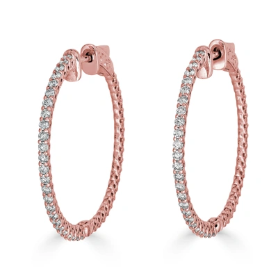 Monary 14k Rose Gold Earrings With 1.12 Ct. Diamonds In White