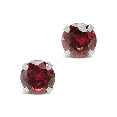 Sterling Forever Sterling Silver 7mm Rainbow Cz Studs In Multi
