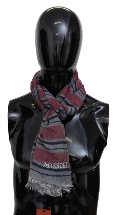 MISSONI STRIPED WOOL BLEND UNISEX NECK WRAP MEN'S SCARF