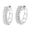 Vir Jewels 3/4 Cttw 78 Stones Round Lab Grown Diamond Hoop Earrings .925 Sterling Silver Prong Set 3/4 Inch In Silver